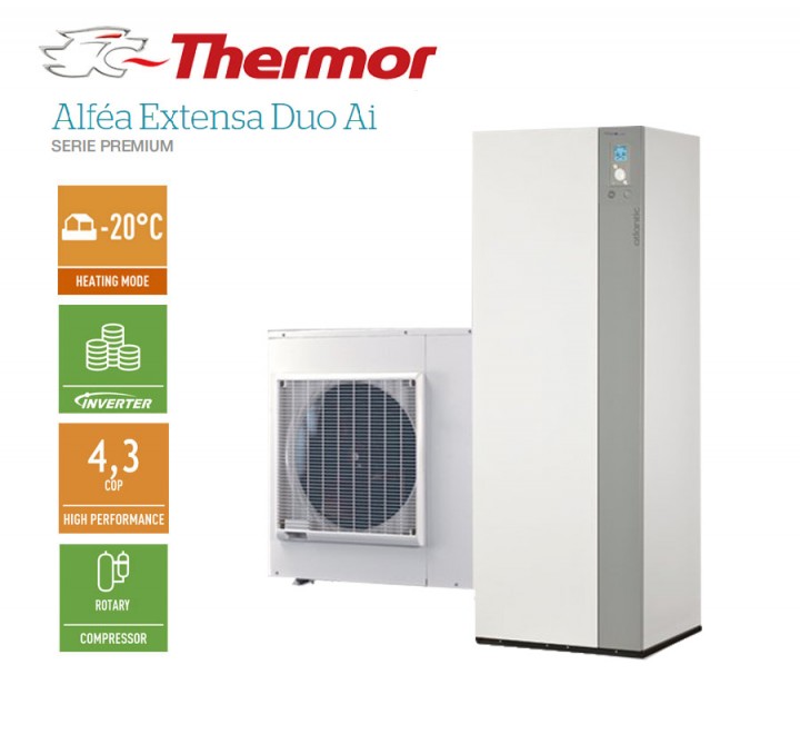 BOMBA DE CALOR DE LA MARCA THERMOR MODELO Alféa Extensa Duo AI 8 CON 8 KW DE POTENCIA