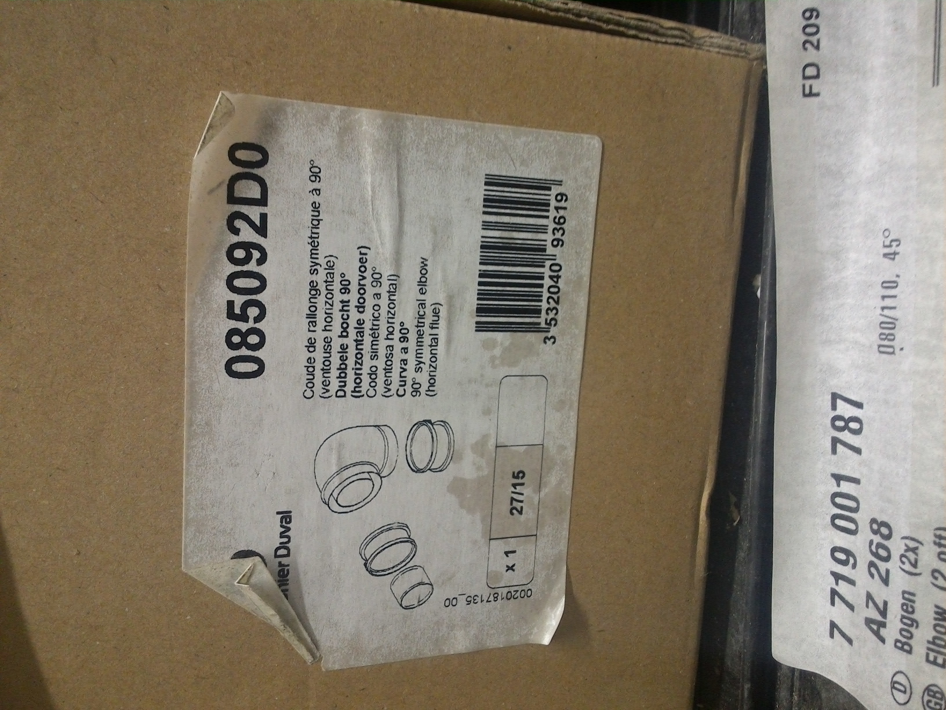 CODO DE ALUMINIO DE 90 GRADOS MARCA SAUNIER DUVAL